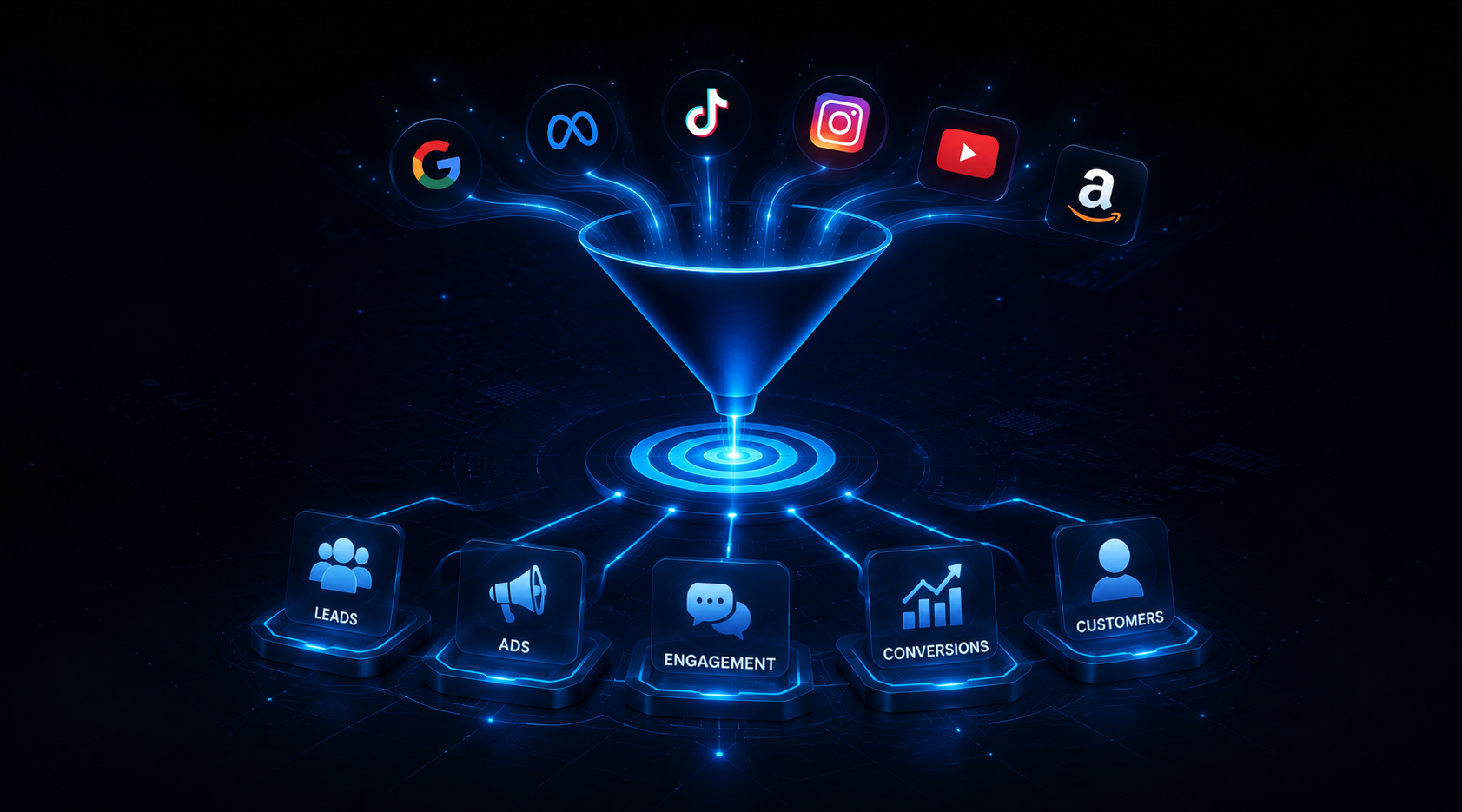 Milad Yousif customer acquisition and paid media execution connecting Amazon Google Meta TikTok Instagram YouTube content ads lead generation and follow up